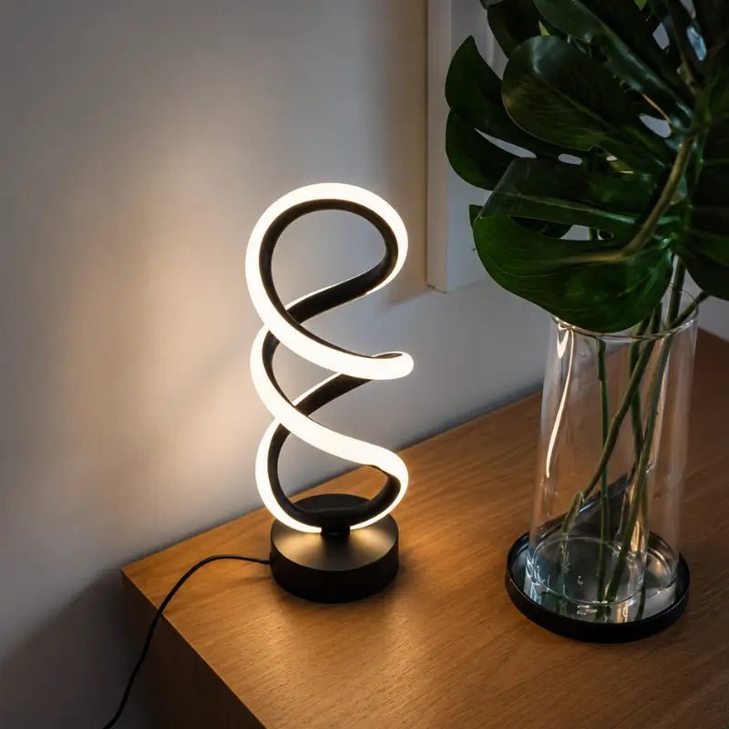 Luminária de Mesa LED Ondulada Moderna 3 Tons de Luz