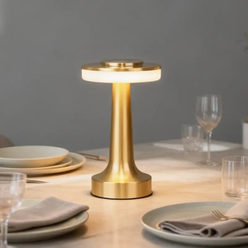 Luminária de Mesa LED Retrô Touch Recarregável Dimerizável