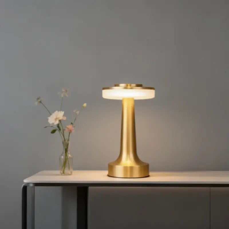 Luminária de Mesa LED Retrô Touch Recarregável Dimerizável