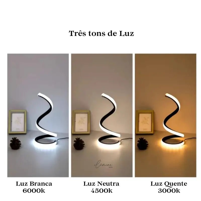 Luminária de Mesa Minimalista com 3 Tons de Luz