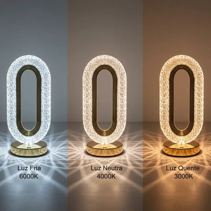 Luminária de Mesa Sem Fio Cristal