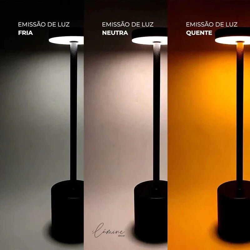 Luminária de Mesa Sem fio Dimerizável