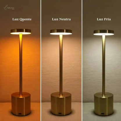 Luminária de Mesa Sem fio Dimerizável