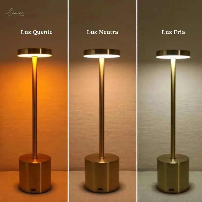 Luminária de Mesa Sem fio Dimerizável