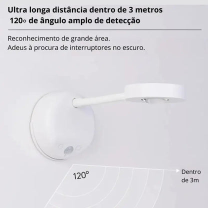 Luminária de Parede LED com Sensor de Movimento Sem Fio