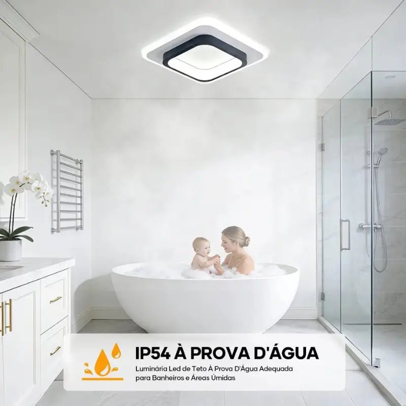 Luminária de Teto LED Moderna 3 Tons de Luz