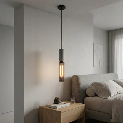 Luminária de Teto Pendente Cimento Queimado Estilo Industrial