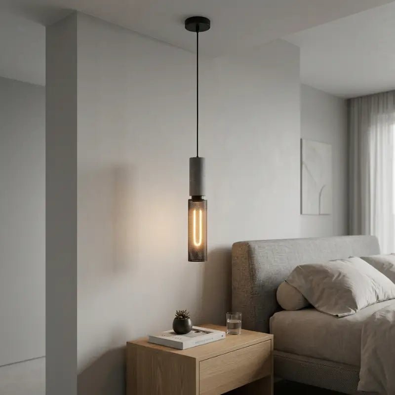 Luminária de Teto Pendente Cimento Queimado Estilo Industrial