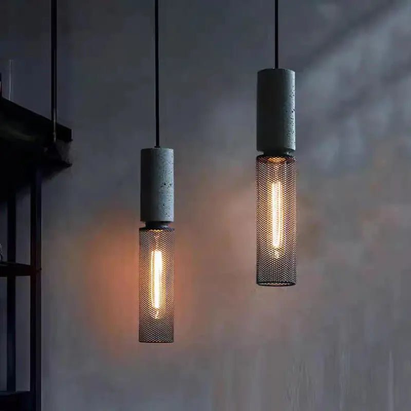 Luminária de Teto Pendente Cimento Queimado Estilo Industrial