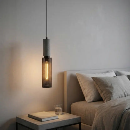 Luminária de Teto Pendente Cimento Queimado Estilo Industrial