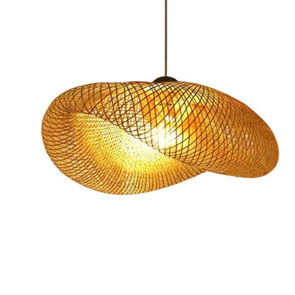 Luminária de Teto Pendente de Bambu 60cm Rattan