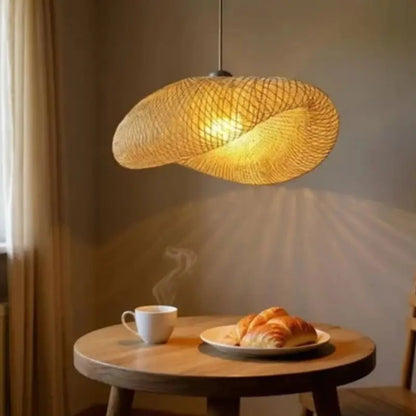 Luminária de Teto Pendente de Bambu 60cm Rattan