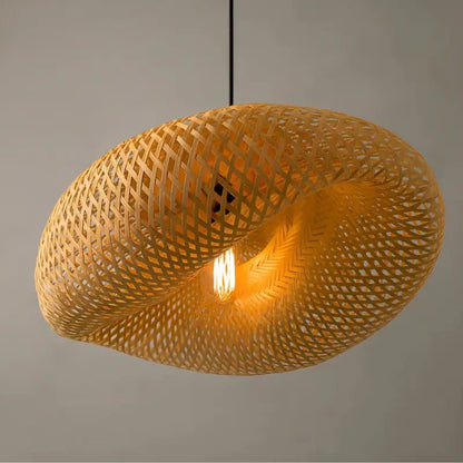 Luminária de Teto Pendente de Bambu 60cm Rattan