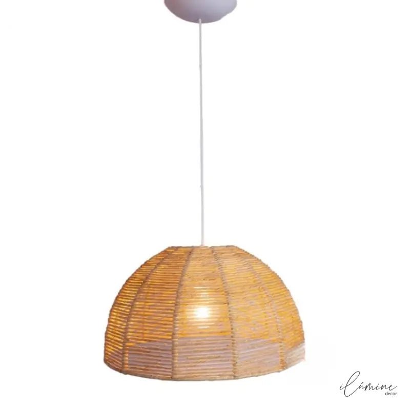 Luminária de Teto Pendente em Palha Artesanal