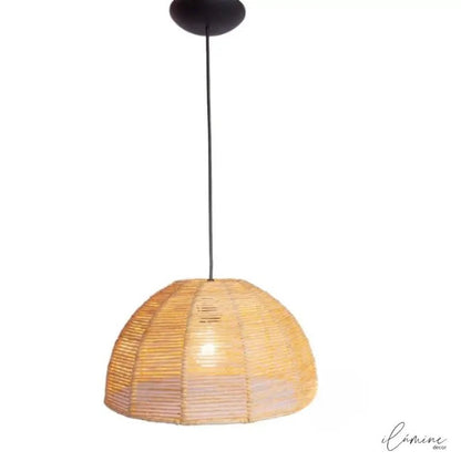 Luminária de Teto Pendente em Palha Artesanal