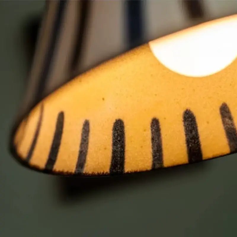 Luminária de Teto Pendente Vintage em Cerâmica e Pintada à Mão