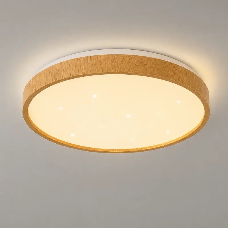 Luminária de Teto Plafon LED Redondo Efeito Céu Estrelado 3 Tons de Luz