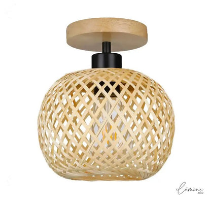 Luminária de Teto Rattan Fibras Naturais