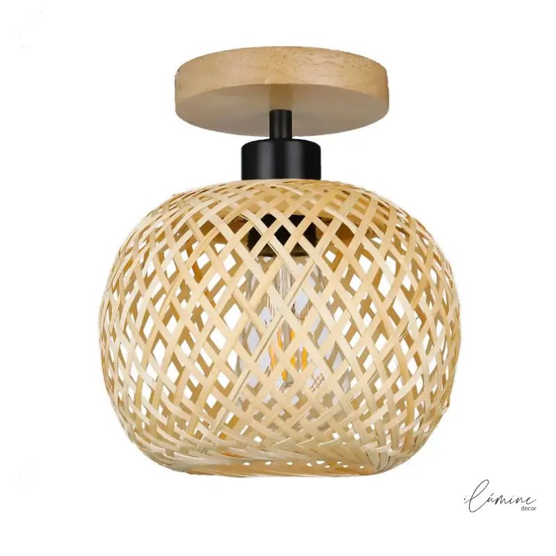 Luminária de Teto Rattan Fibras Naturais