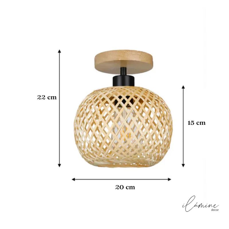 Luminária de Teto Rattan Fibras Naturais
