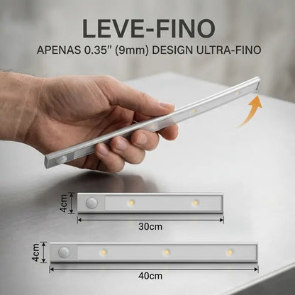 Luminária LED com Sensor de Movimento Recarregável USB 3 Cores luz