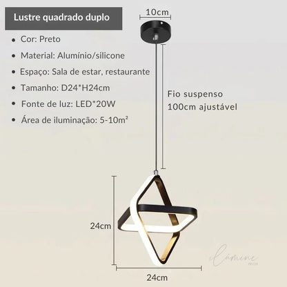 Luminária Pendente de Teto Intersecção de Led