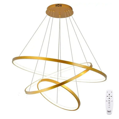 Lustre Pendente Dourado 3 Anéis