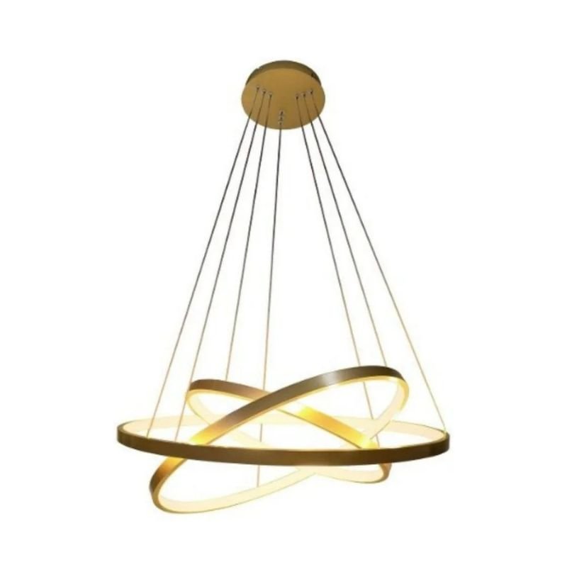 Lustre Pendente Dourado 3 Anéis