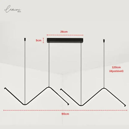 Lustre Pendente Para Sala 90cm - Hoffa