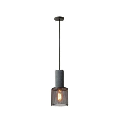 Pendente de Teto Cimento Queimado e Tela de Ferro