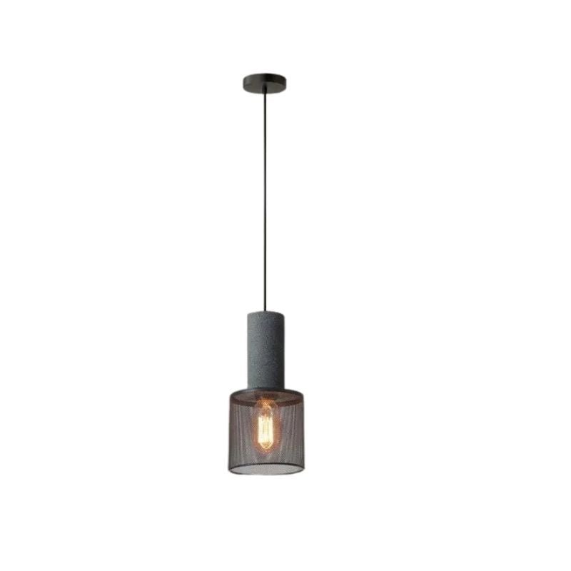 Pendente de Teto Cimento Queimado e Tela de Ferro